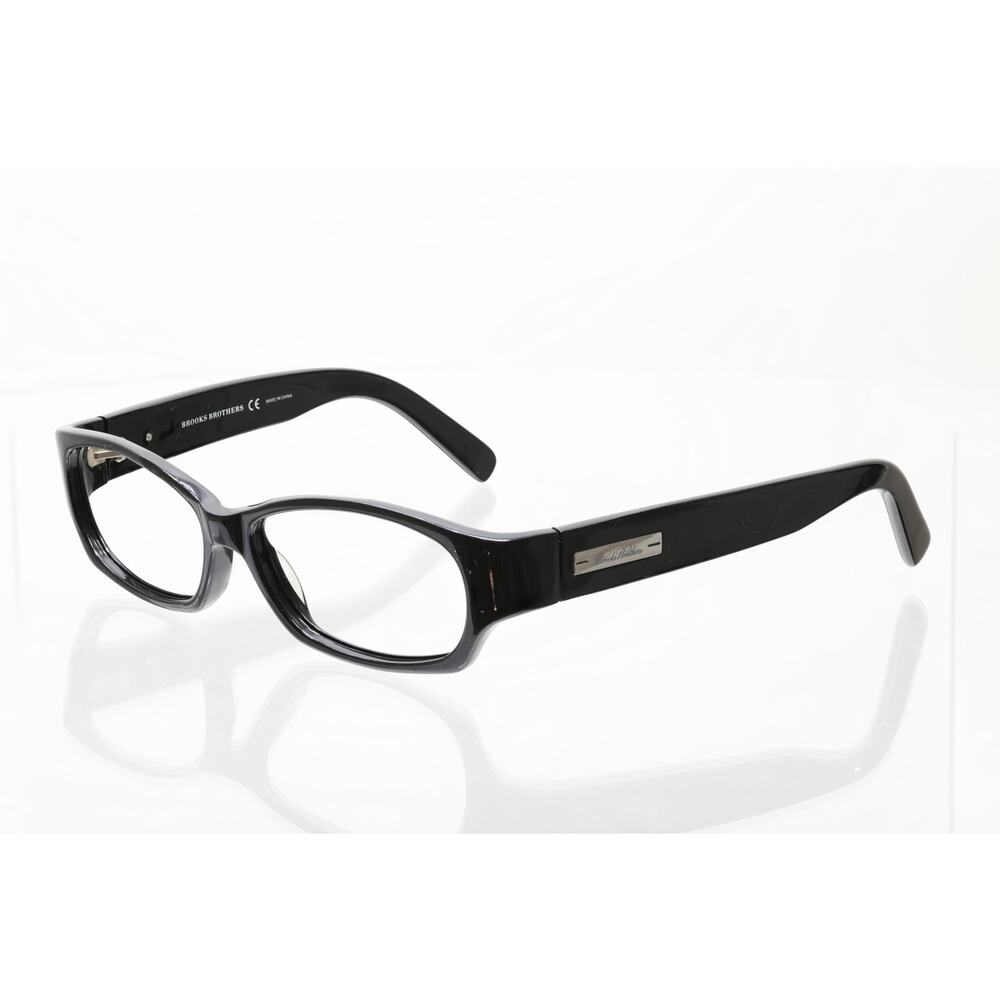 Brooks Brothers Black Rectangular Women's Eyeglasses with Temple Plaque